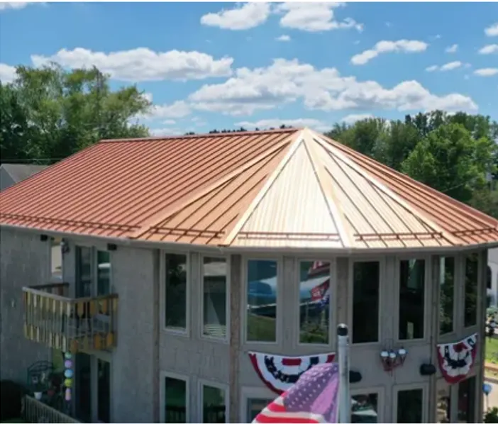Storm damage documentation on a Raintree Village commercial building